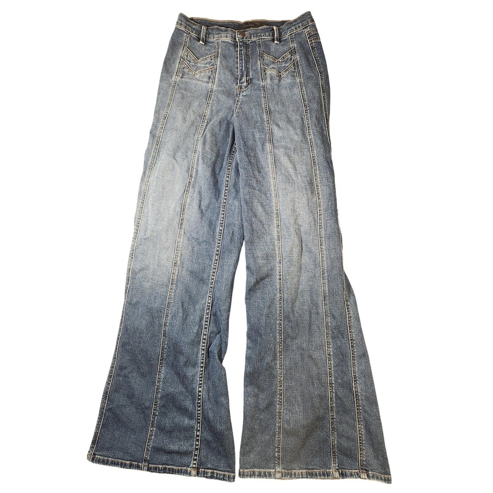 Blue Revival Jeans Womens 29 Medium Wash Wide Leg Relaxed Stretch Denim Pants